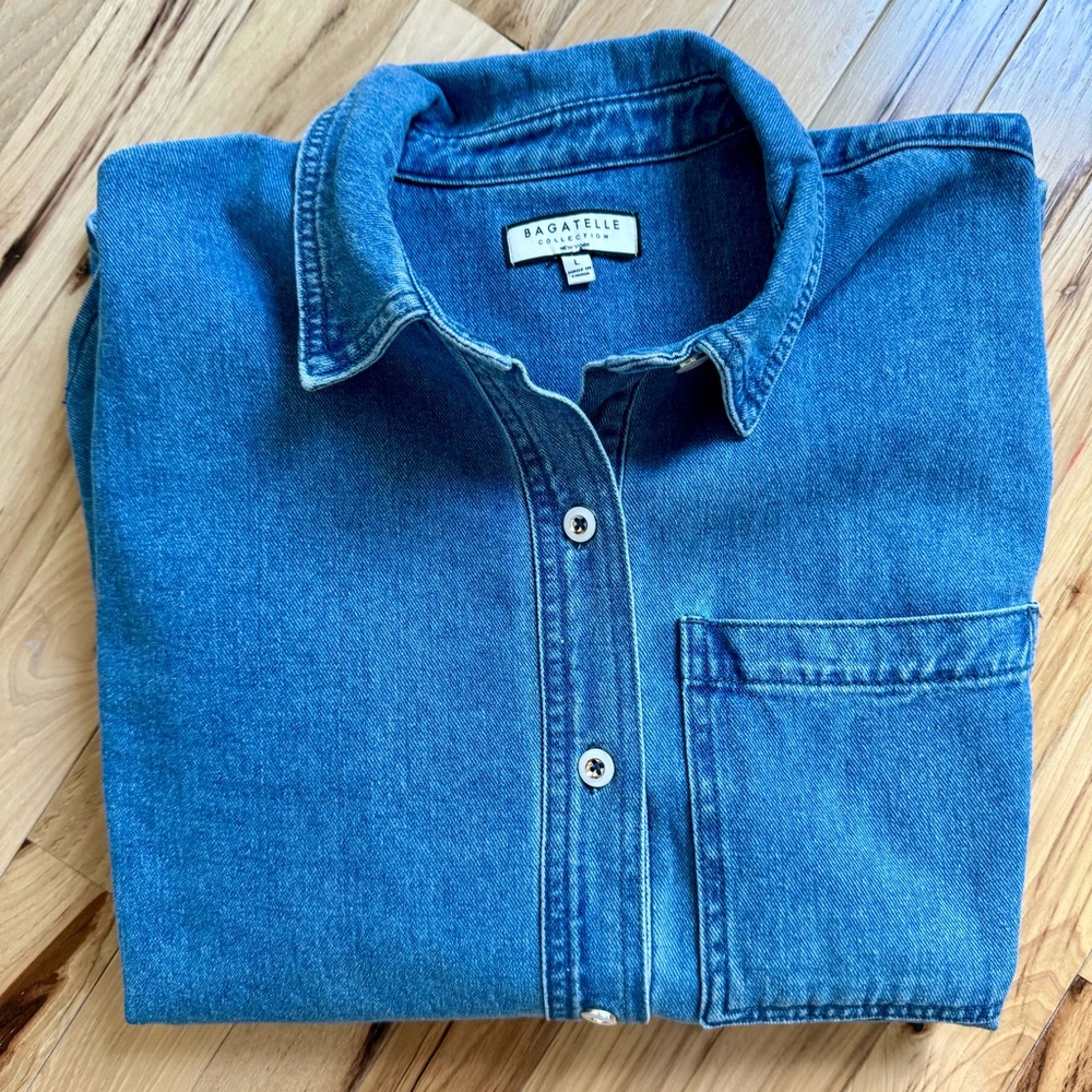 Bagatelle Denim Oversized Button Down